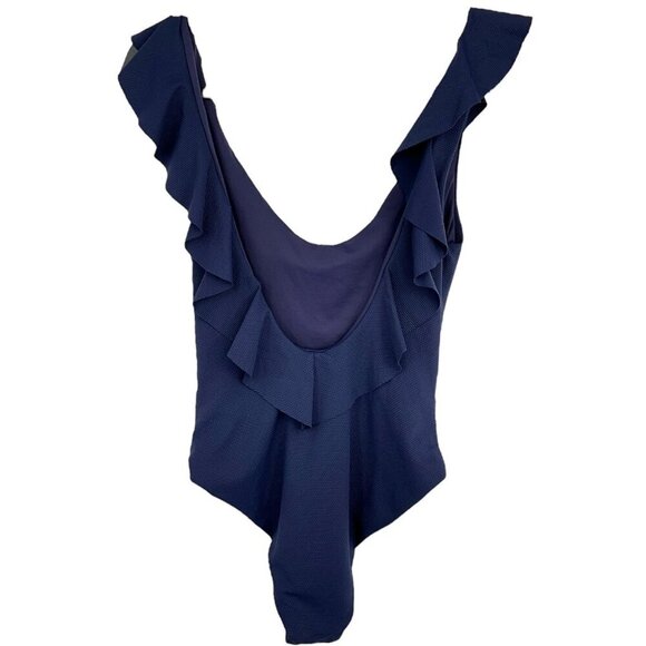 NWT Eberjey Pique Loreta One Piece Textured Ruffled Swimsuit Size Small S - Picture 4 of 7